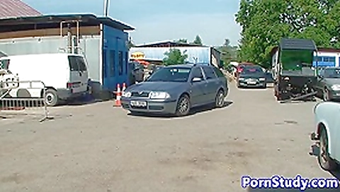 Nudist fetish eurobabe teases mechanics