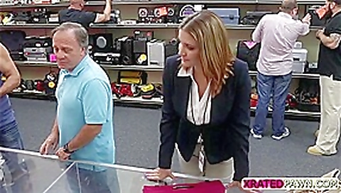 Blondie Hottie gets fucked in a private pawnshop office
