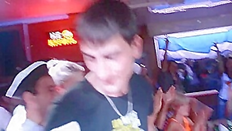Horny gals give lap dance and grab guys cock