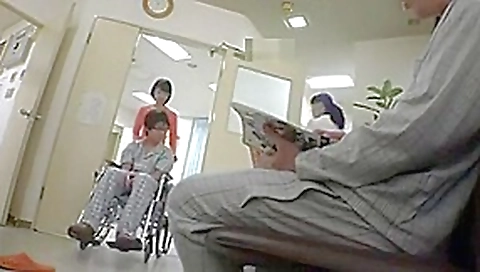 Japanese girl cheating during hospital visit across curtain Japanese girl cheating during hospital visit across curtain