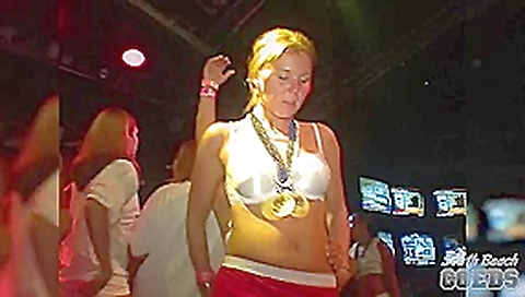 teen 18+ College Girls Doing Their First Wet T-Shirt Contest Ever during Spring Break Key West - SouthBeachCoeds