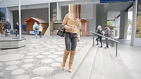 Low rise jeans, leather jacket and high heels Pt. 1