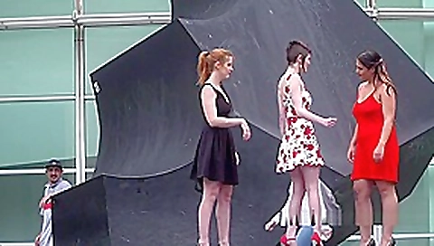 Shaved Head Slave Disgraced In Public
