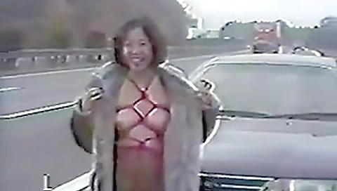 Japanese woman outside