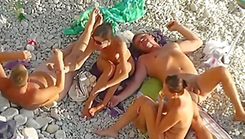 Beach fun with two couples ii