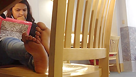 Candid Indian Feet at Library