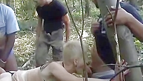 french slutty granny gangbanged outdoors