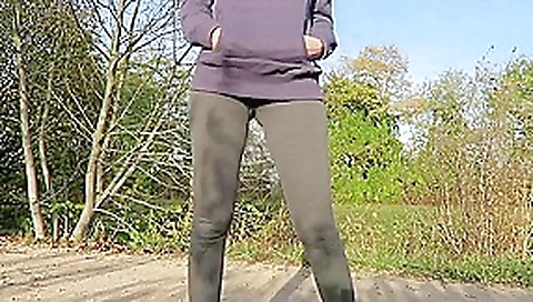 Public pants wetting and fisting