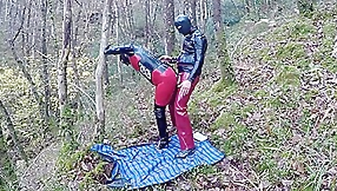 Amateur Masked Latex Rubber Doll Couple Fuck Outdoors In Forest Amateur Masked Latex Rubber Doll Couple Fuck Outdoors In Forest