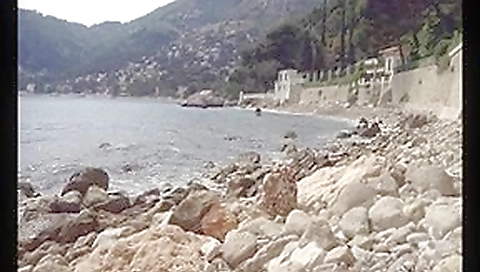 Slothful, relaxed beach cook jerking with spunk flow Slothful, relaxed beach cook jerking with spunk flow