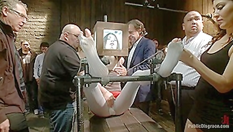Pain slut surrenders to public ass pounding