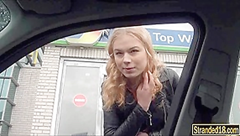 Pretty amateur blondie teen 18+ Nishe facialed by stranger dude