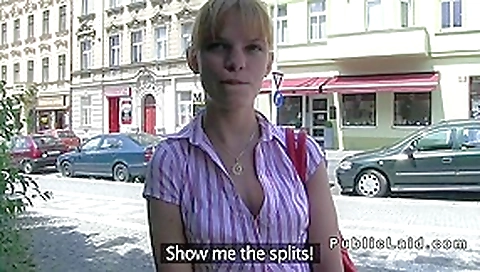 Czech amateur ballerina flashing and fucking in public