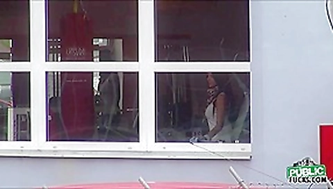 Sexy Nadine let the hunk dude fuck her hard for a couple bucks