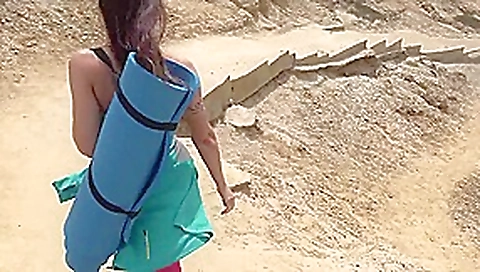 Sexy MILF shows us her goodies on the beach Sexy MILF shows us her goodies on the beach