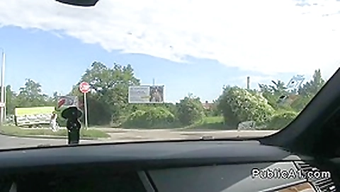 Brunette student 18+ suck and fuck big cock in car